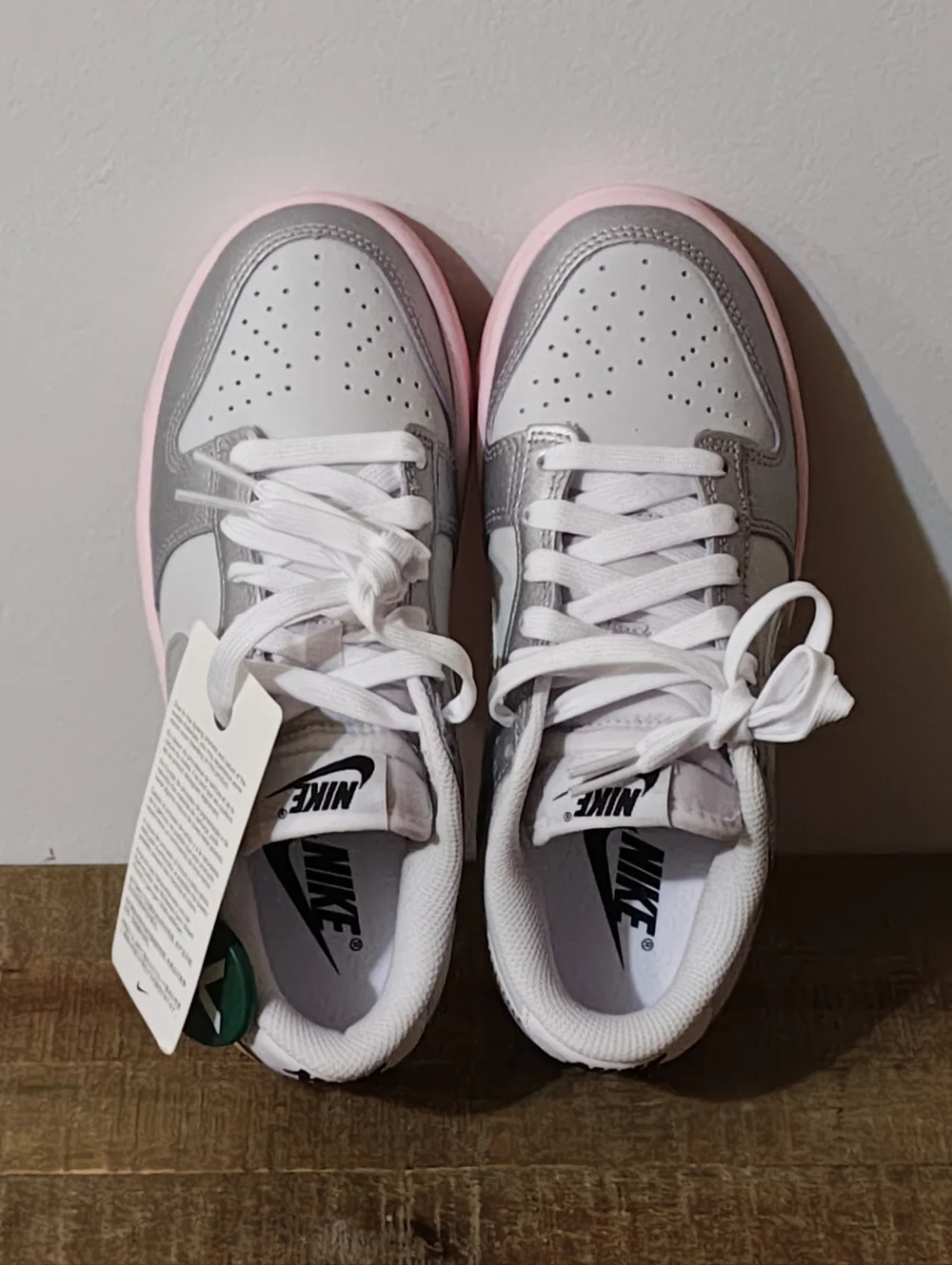 Nike Dunk Low LX 'Metallic Silver Pink Foam' Kid's Size 4Y / Women's 5.5